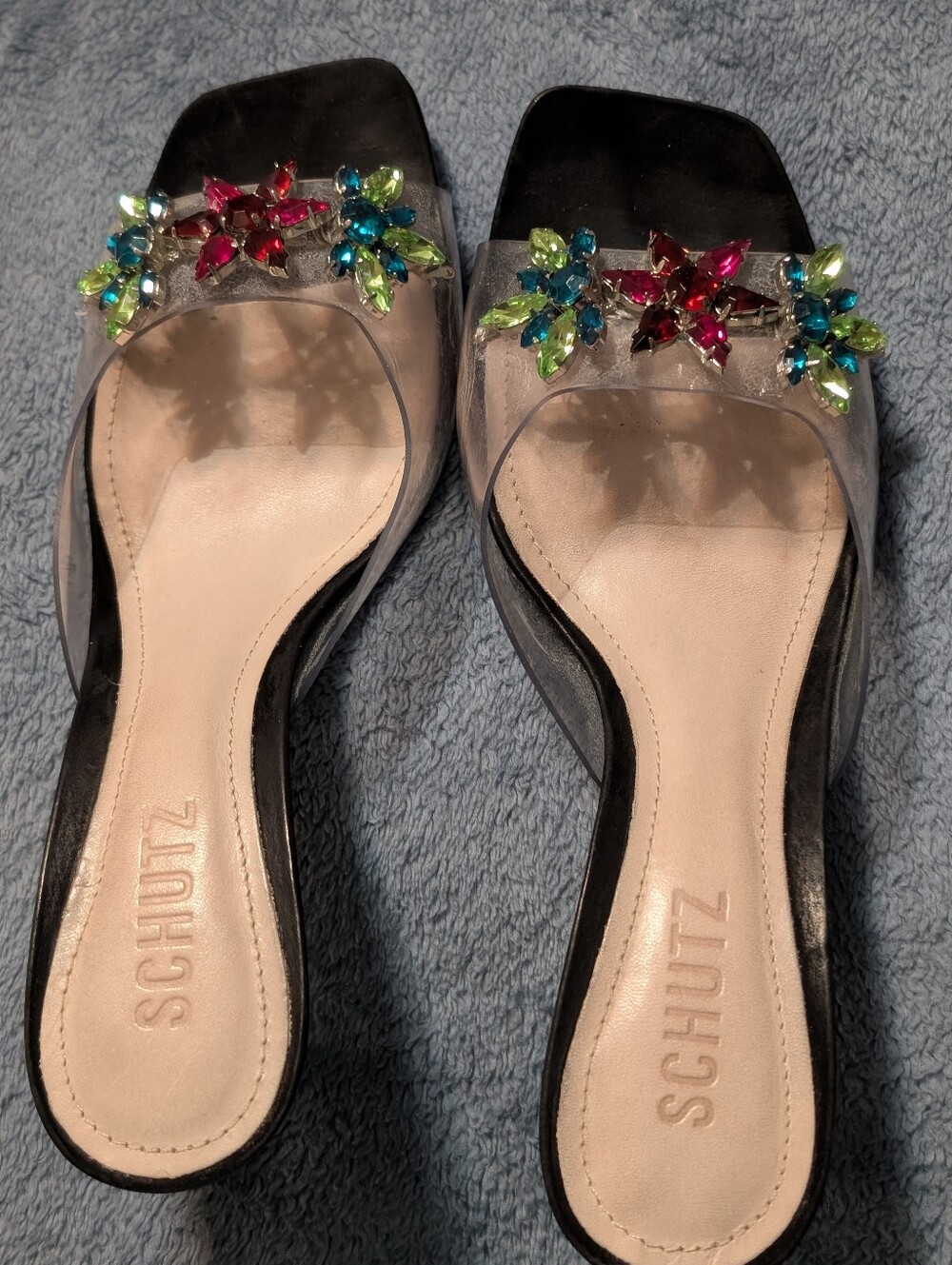 Schutz Women's Jeweled Slide Sandals in Multicolor